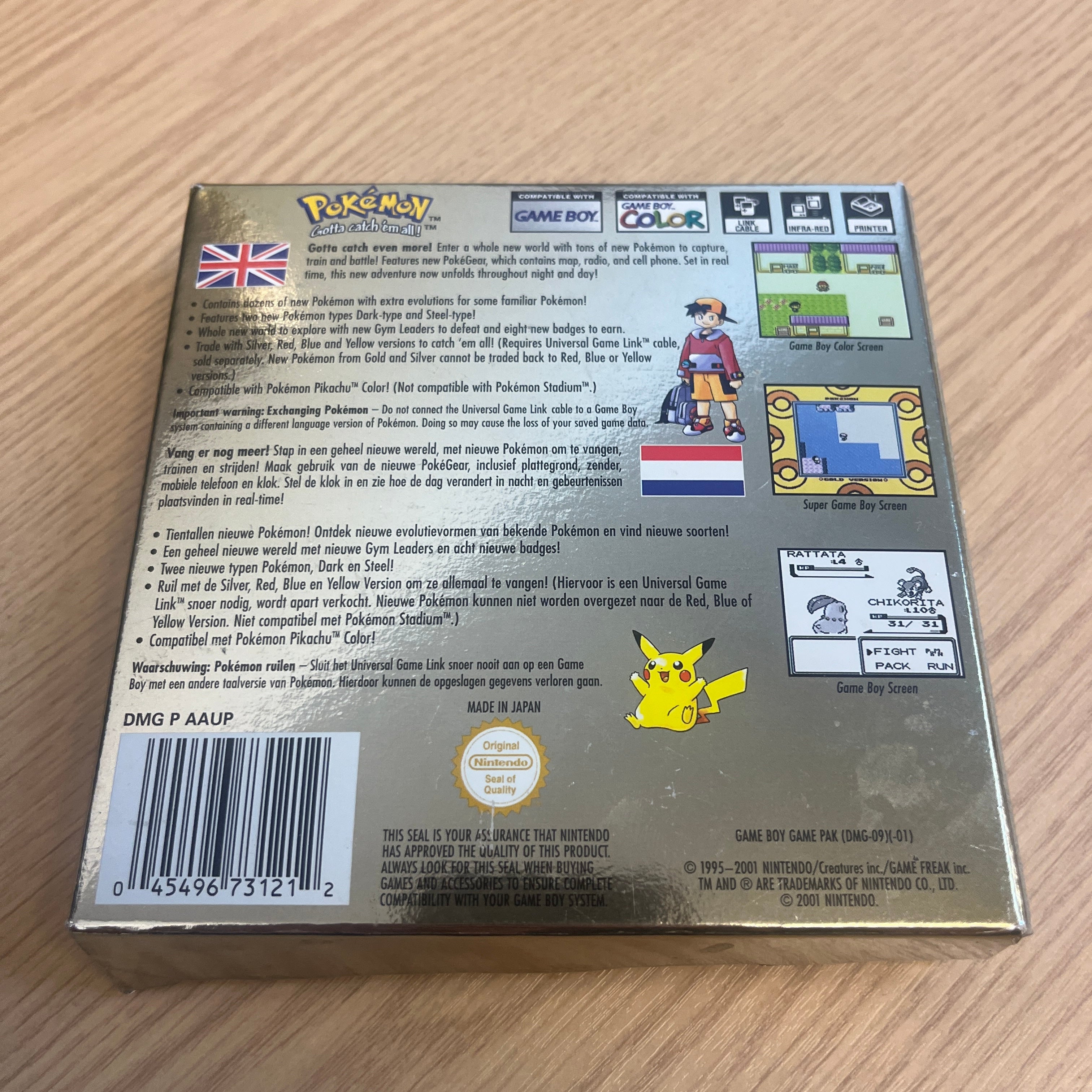 Pokemon Gold Nintendo Game Boy color game Boxed Pokemon Gold Nintendo Game Boy color game Boxed